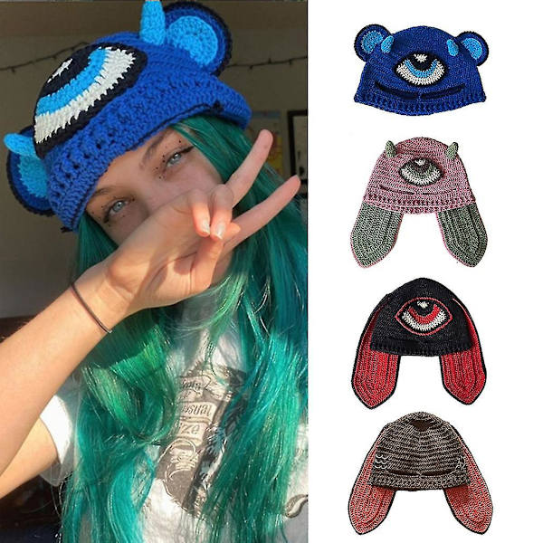 Sød Daglig Beanie Strikket Hatte Smukke Varme Vinterhætter Dyreører Design