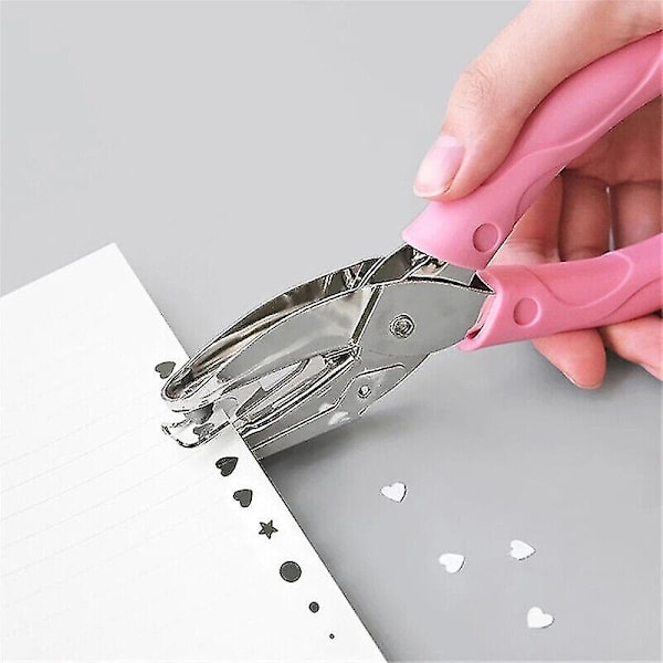 Hålstans för porsdiameter, enstaka hålstans, handhållen pappersstans för scrapbooking. (rosa) 1 st