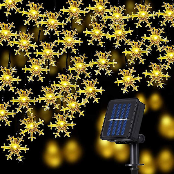 Snefnug Solcelle Globe Lys Julepynt 12m 100led