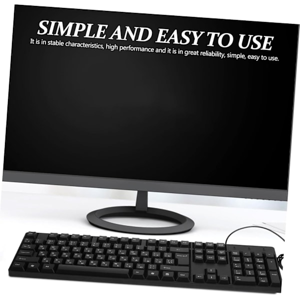 Kablet tastatur i fuld størrelse med russiske bogstaver, kontortastatur, kompakt laptop-tastatur, gaming-tastatur, intet batteri nødvendigt