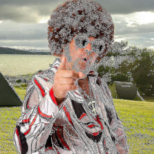 Disco- ja aurinkolasit miesten hippikostyymi asusteet, sisältää afro-kaulakorun 50-luvun/60-luvun/70-luvun teemalliseen juhlaan