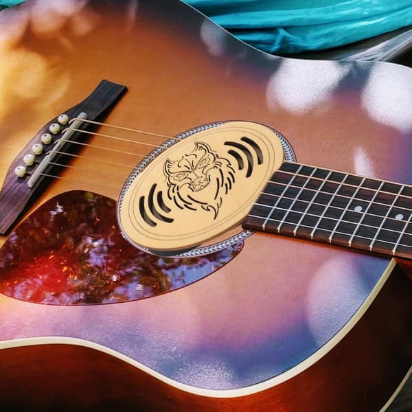 Gitarrljudhålsskydd Trä Akustisk Gitarr Ljudhålsskydd Lätt att installera Minskar oönskat brus