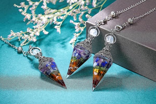 Chakra Krystal Pendul Hexagonal Reiki Healing Krystalspidser Ædelsten Divinationspendul