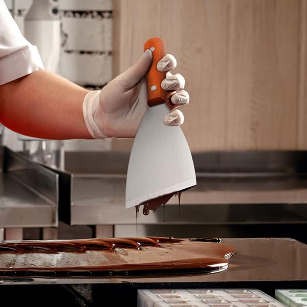 3 st stekspadar stekskrapa i rostfritt stål med trähandtag, enkel att använda, enkel design