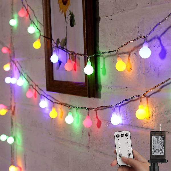Globe Ball Lysstreng 100m 800leds Feelysslyng 8 Tilstande Fjernbetjening