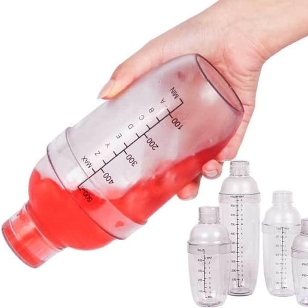 1000 ml hvit cocktailshakerkoppmikser med PC-kropp og skala