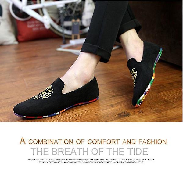 Mænds Mode Bløde Loafer Camouflage Platform Slip On Sko