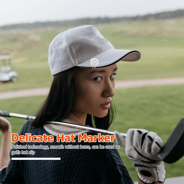 2 stk golfballmarkører sølv 25 mm sinklegering hattklips, bærbart golftilbehør