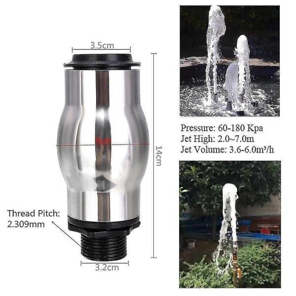 Skummende fontenenysel i rustfritt stål, vannsport, damsprøytehode