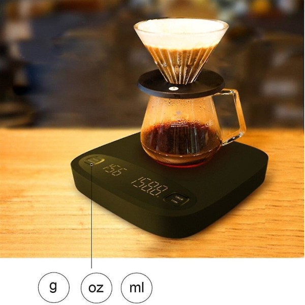 Kaffevåg Timer Digital Köksvåg Elektronisk LED