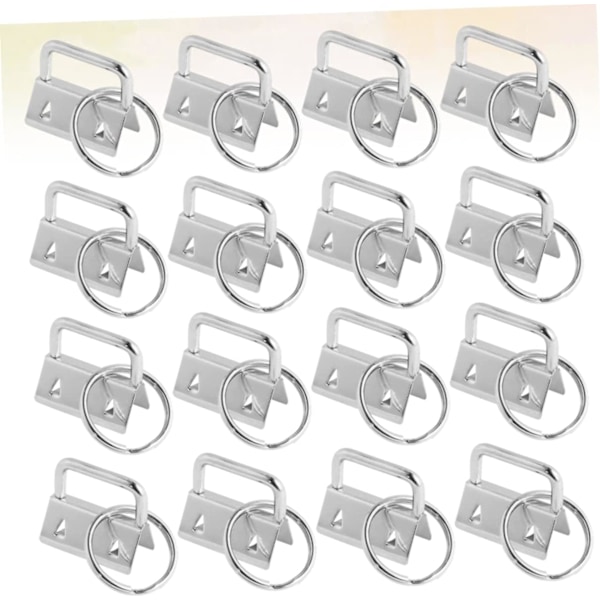 50st Nyckelring Nyckelbricka Hårdvara 25mm Silver Robust Metall