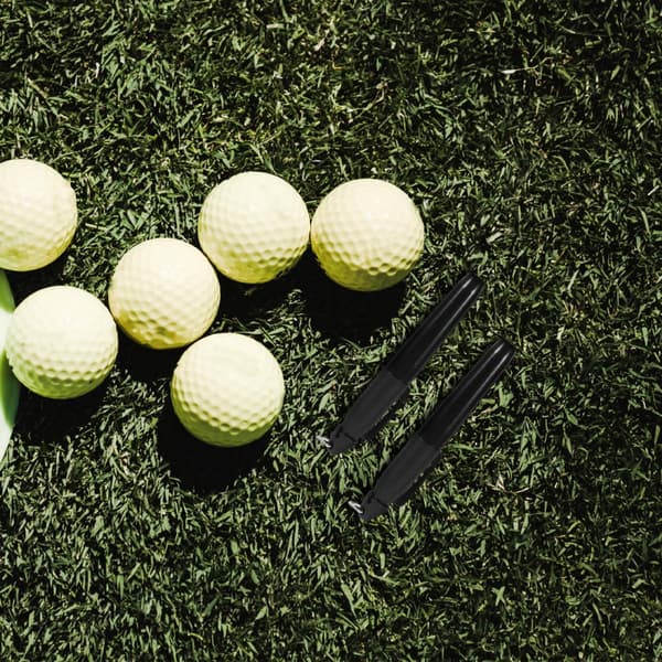 6 stk. Golfboldmarkeringspen sæt med jernkrogclips Sort Golf Line Maker