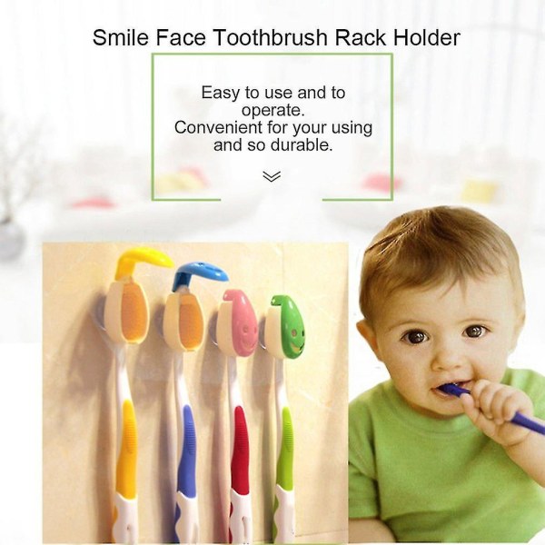 4 kpl Smile Face -hammasharjatelinetelineen seinäteline