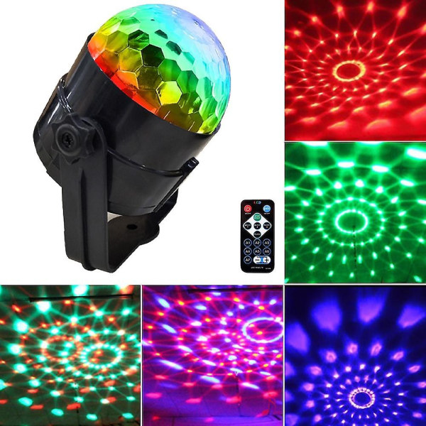 Fest Discokugle Lys Lydaktiveret Strobe 7 RGB Farver DJ