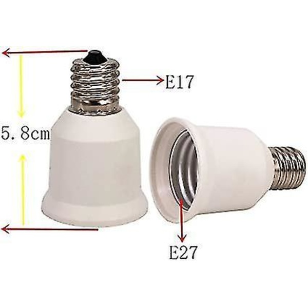 8 stk. E17 Adapter E17 Til E27 Pæresokkel Konverter Glødepære