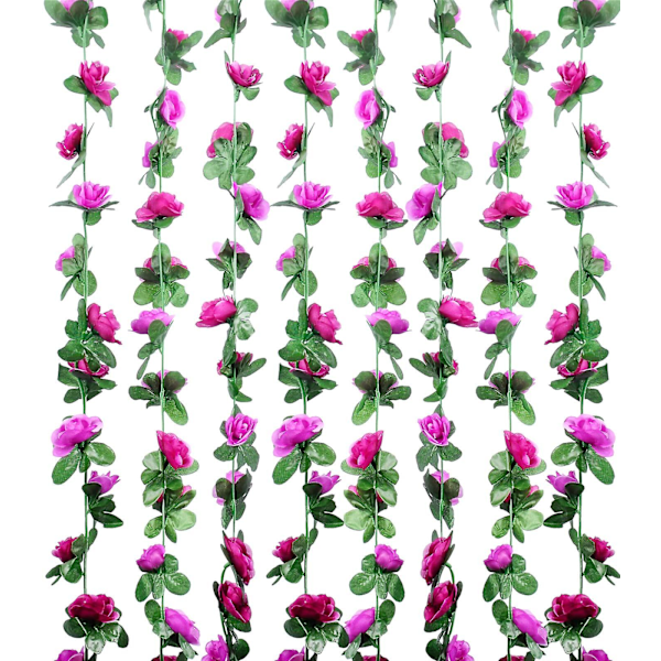 8 Stykker 45 Hodekrans Kunstig Rose Vine Kunstig Blomst Hengende Rose Efeu Hjem Hotell Kontor
