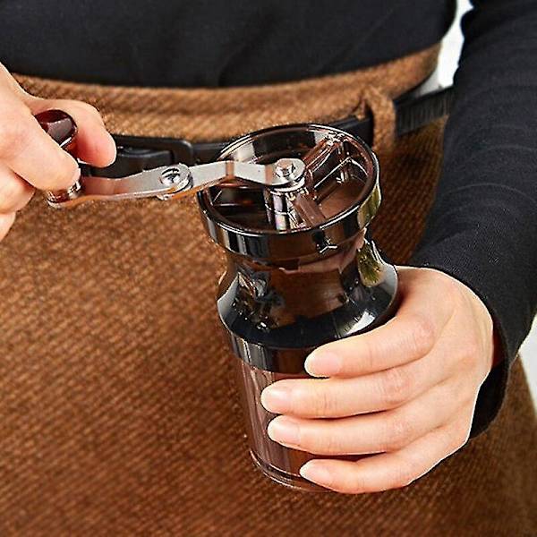 Mini Manuell Kaffekvarn Akryl Handjusterbar Burr