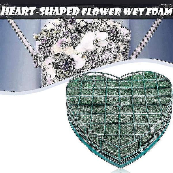 2 stk Blomsterskum Hjerteformet Blomsterholder Med Blomsterskum