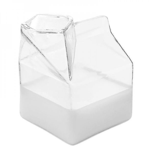 2-pak Glas Mælkekarton Klar Mini Flødekande Pitcher Saftflaske