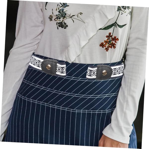 Elastisk justerbart midjebelte for kvinner og menn, spenneløst elastisk jeansbelte med blått blomstertrykk