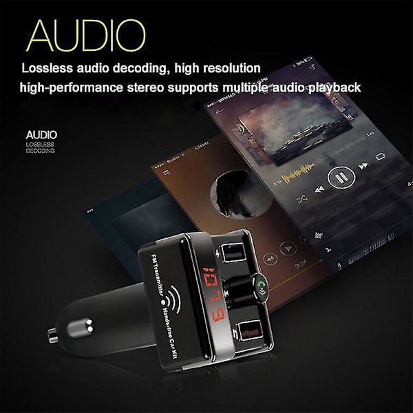 A7 Sikkerhedsbils Digital Display Bluetooth MP3 Afspiller