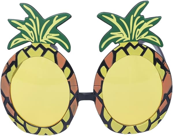 5 stk Hawaii Ananas Festbriller Sett Rød Krans Hodeplagg og Armbånd