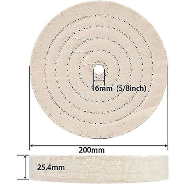 8 tommer Hvide Poleringshjul til Bænksliber Fin 70 Lag