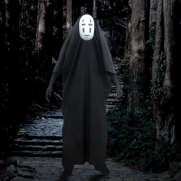 Spirited Away No Face Kaonashi -esityspuku Hieno Asuste Viitta Maskikäsineet Sarja L