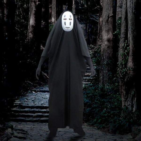 Spirited Away No Face Kaonashi Performance Kostume Fancy Up Outfit Kappe Maske Handsker Sæt XL