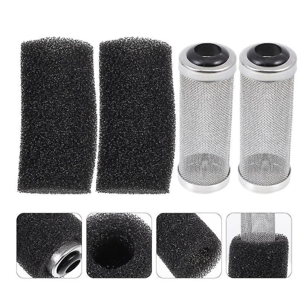 2 Set Akvarium Filter Skydd Rostfritt Stål Inlopp Och Utlopp Skyddande Nätöverdrag