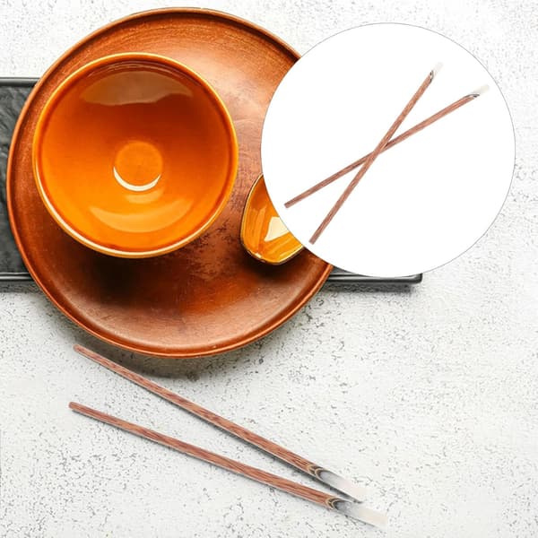 1 par spisepinner i tre, sklisikker design, trygg bruk, brune kreative snackspisepinner