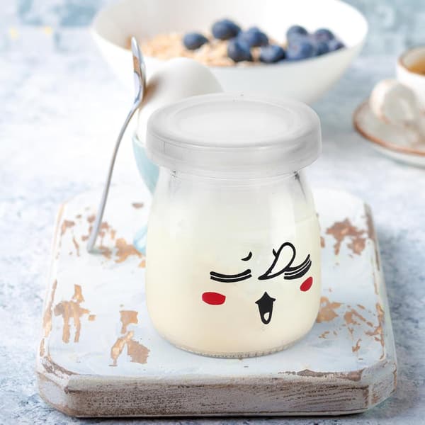 8 st puddingglasflaskor yoghurtflaskor 120 ml glas återanvändbara släta kanter bedårande tecknat mönster