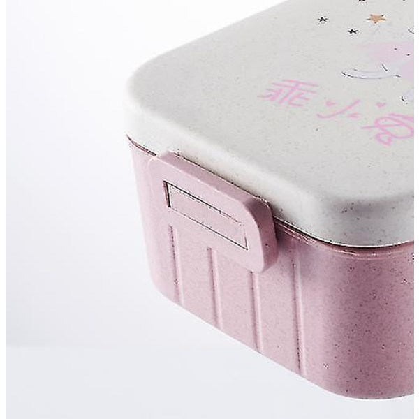 Cartoon Lunchbox för Barn Mikrovågsugn Bento Box Rosa