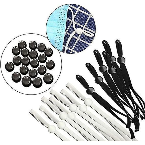 100pk Elastisk båndsnøre med spenne for DIY-masker