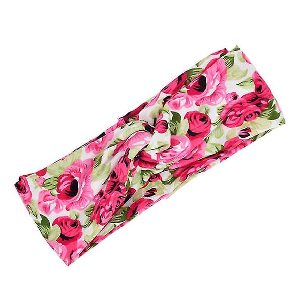 Hodebånd med knute, blomstertrykk, stilig elastisk hårbånd