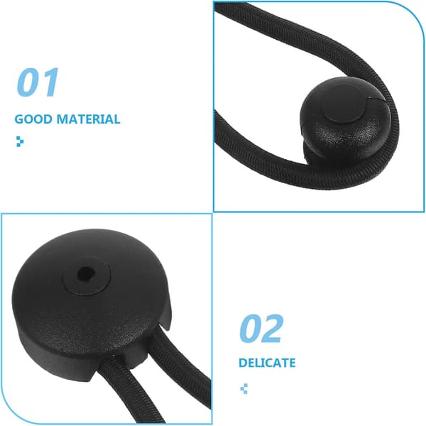 Sort nylon båd bungee snor fastgørelsesreb clips og trykknap