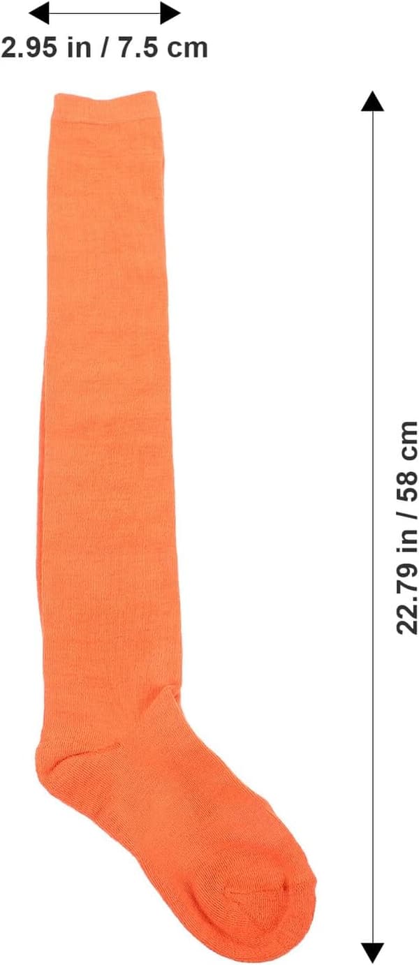 1 par orange knæstrømper til kvinder, lårhøje strømper, dekorative lange strømper
