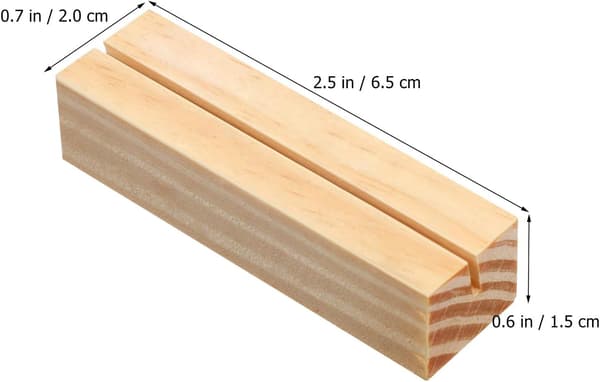 30 stk. bordnummer menyholdere, bordkortholdere, rektangulær tre, rustikk stil, flat base, allsidig bruk
