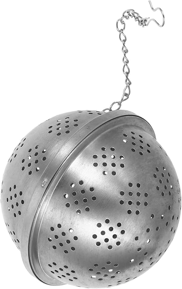 Tekuglefilter i rustfrit stål med krog, rigelig plads til løs te og krydderier