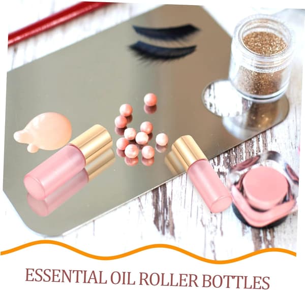 10 st 5 ml påfyllningsbara glasflaskor med läckagesäkra guldkorkar, tomma bärbara roll-on-flaskor för eteriska oljor