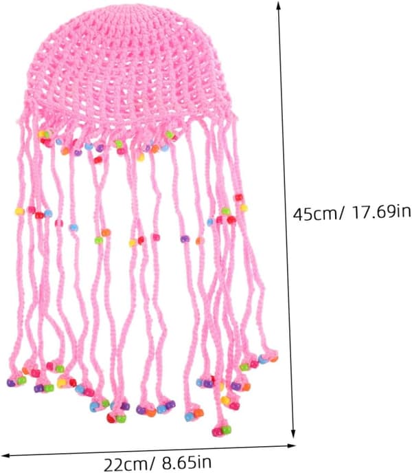 Flettet kvast hat til kvinder Hæklet hue Håndvævet design til strand sommerfest Pink