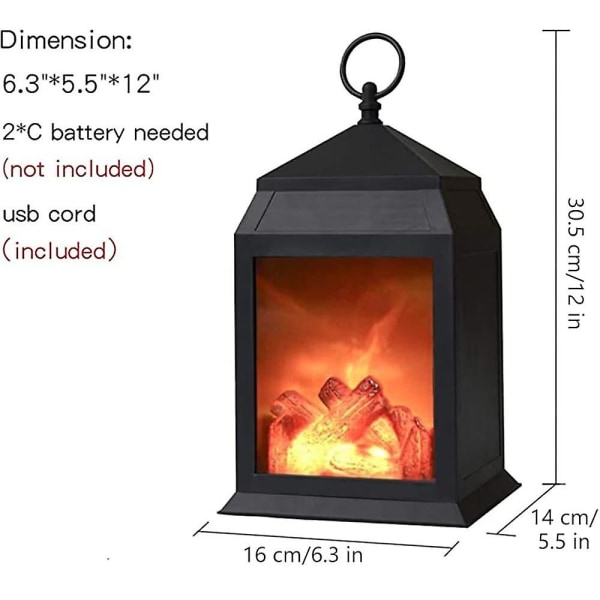 Led Flame Lantern Dynamisk Lampe Simulering Peis Lys