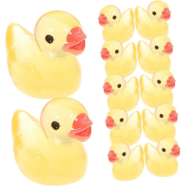 Harts Djur Ornament Set 50st Självlysande Mini Ankor för Miniatyr Trädgård Heminredning