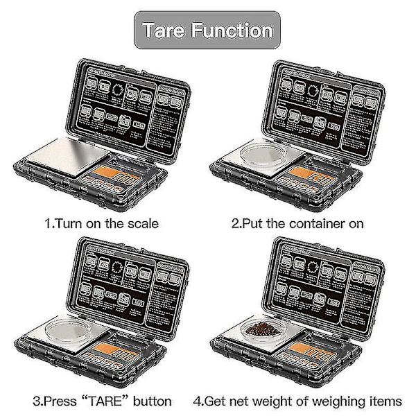 50g 0.001g Elektronisk Digital Vågskala Mini Vågskala Precision Professionell 200g 0.01g Fickvåg Milligram Kalibreringsvikter-yuhao 50g 0.001g
