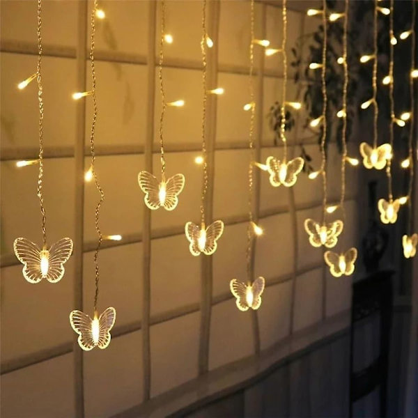 LED-julstrådsfjärilsgardin