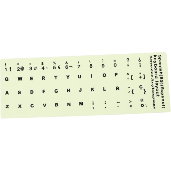 1 Ark Sprog Selvlysende Tastatur Klistermærke Let at Bruge Multifunktionel Stor Skrift Typeentusiaster
