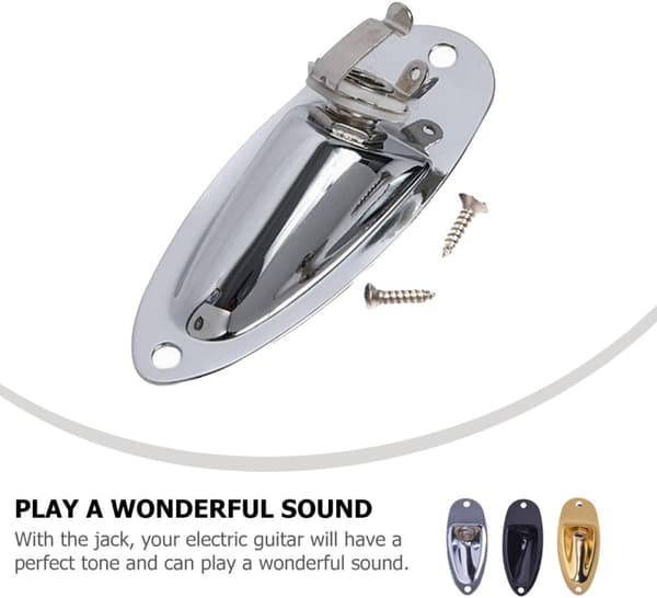 3 sæt legeringsguitarstik Zinklegering udskiftning bas elektrisk guitar input output stik