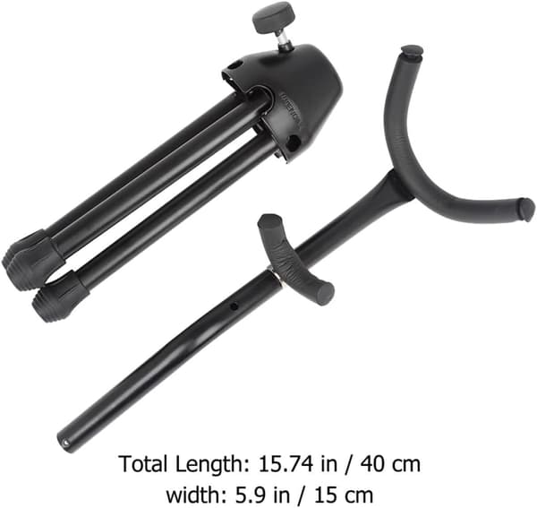 Saksofonstativ Altsaksofonholder Metall Sammenleggbar Ergonomisk Sammenleggbar Design Svart Bærbar