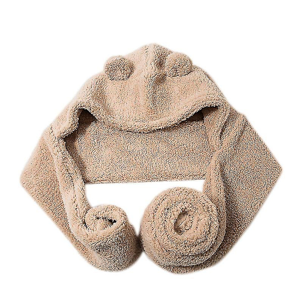 Sööt Karhun Korvat Lämmin Hattu Huivi Naiset Tytöt Talvi Hattu Lämmin Huivi Hattu Kestävä Beige