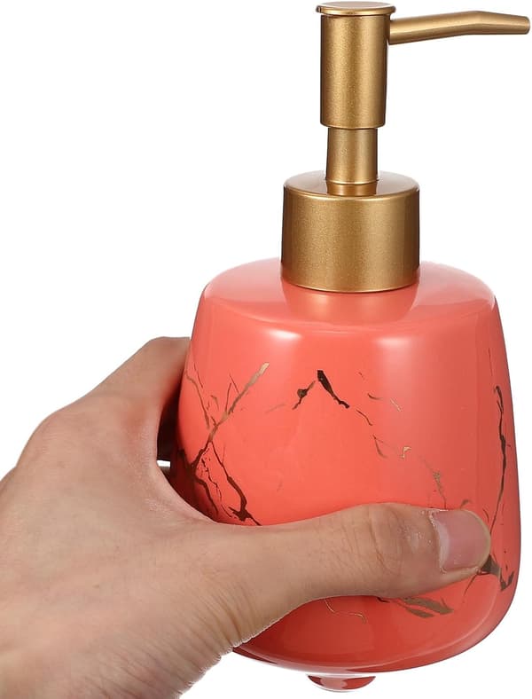 Keramisk sæbedispenserflaske 300 ml med rustfri pumpe, bærbart design